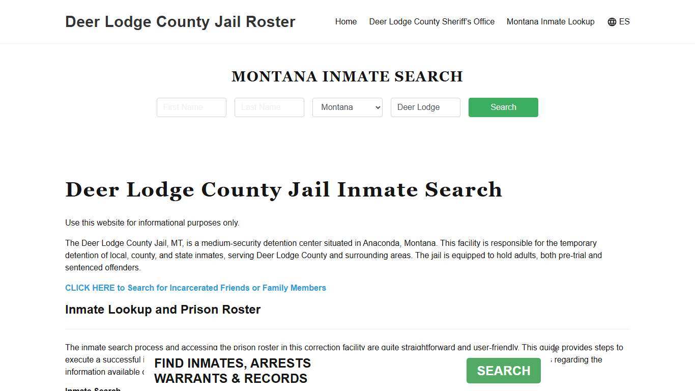 Deer Lodge County Jail Roster Lookup, MT, Inmate Search